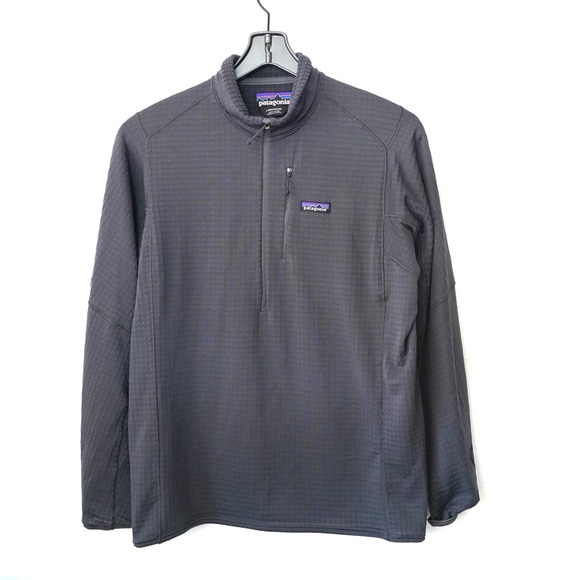 Patagonia Men's R1 Fleece Half Zip Pullover Size Large Dark Gray - Picture 1 of 6